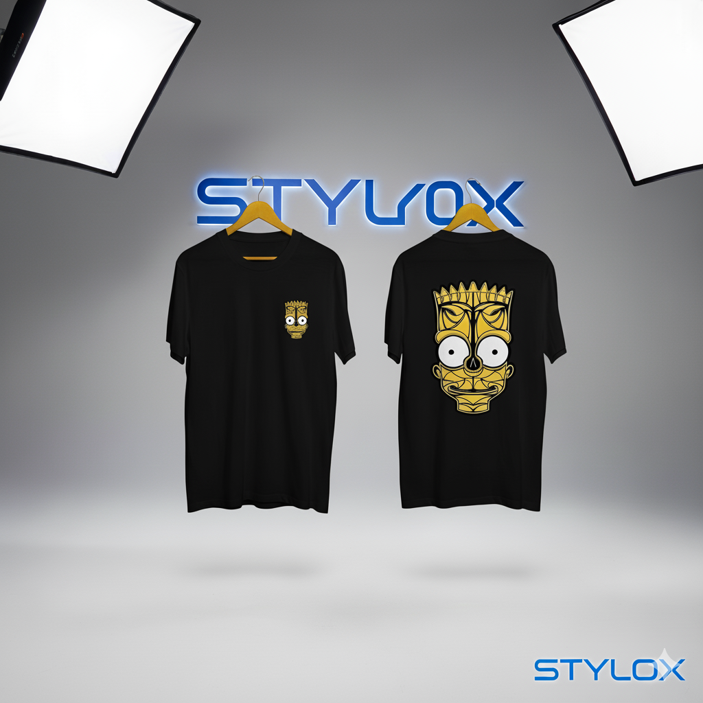 🖤 Bart Mask Graphic Black T-Shirt 😎