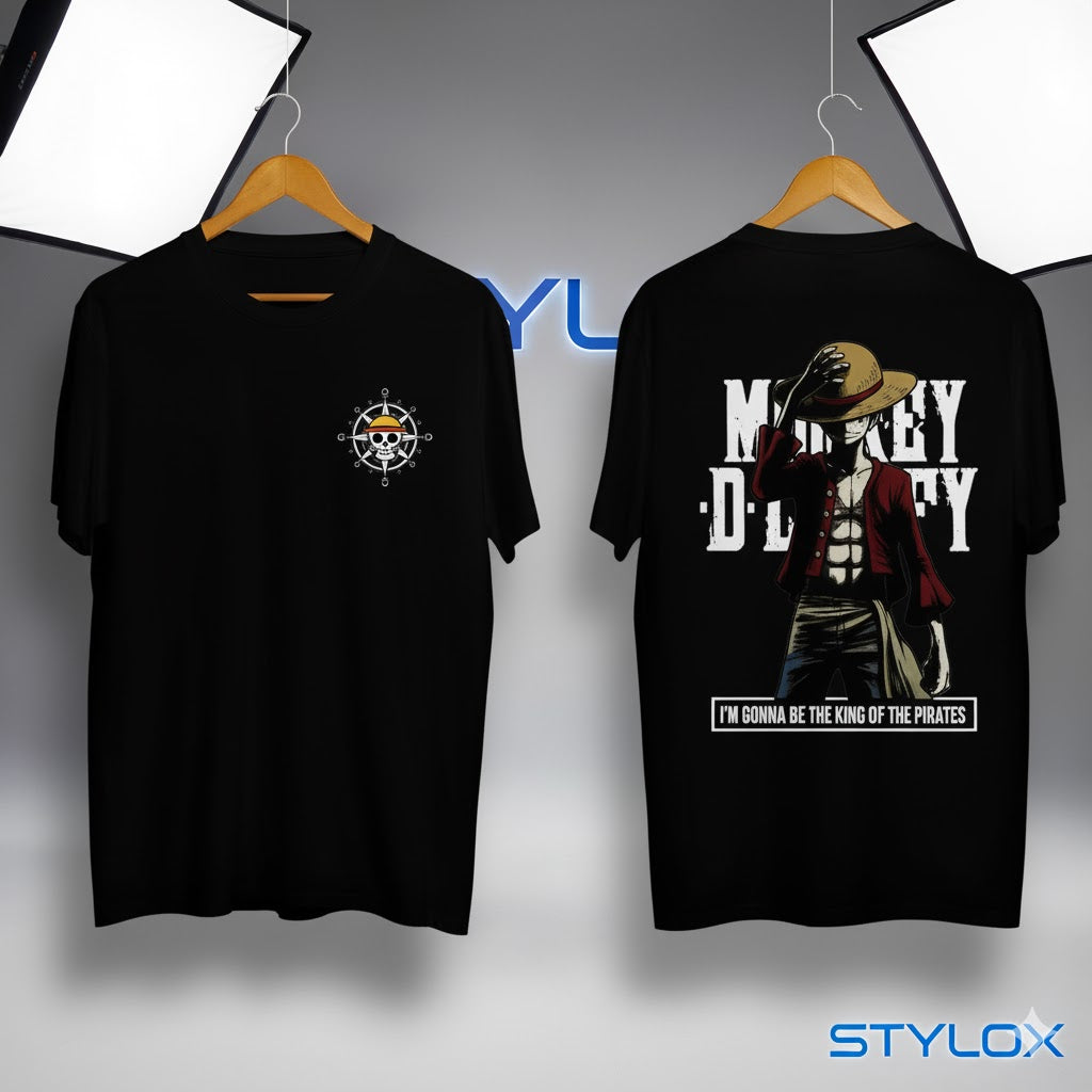 🔥 One Piece “Monkey D. Luffy” Black Graphic Tee 🏴☠️